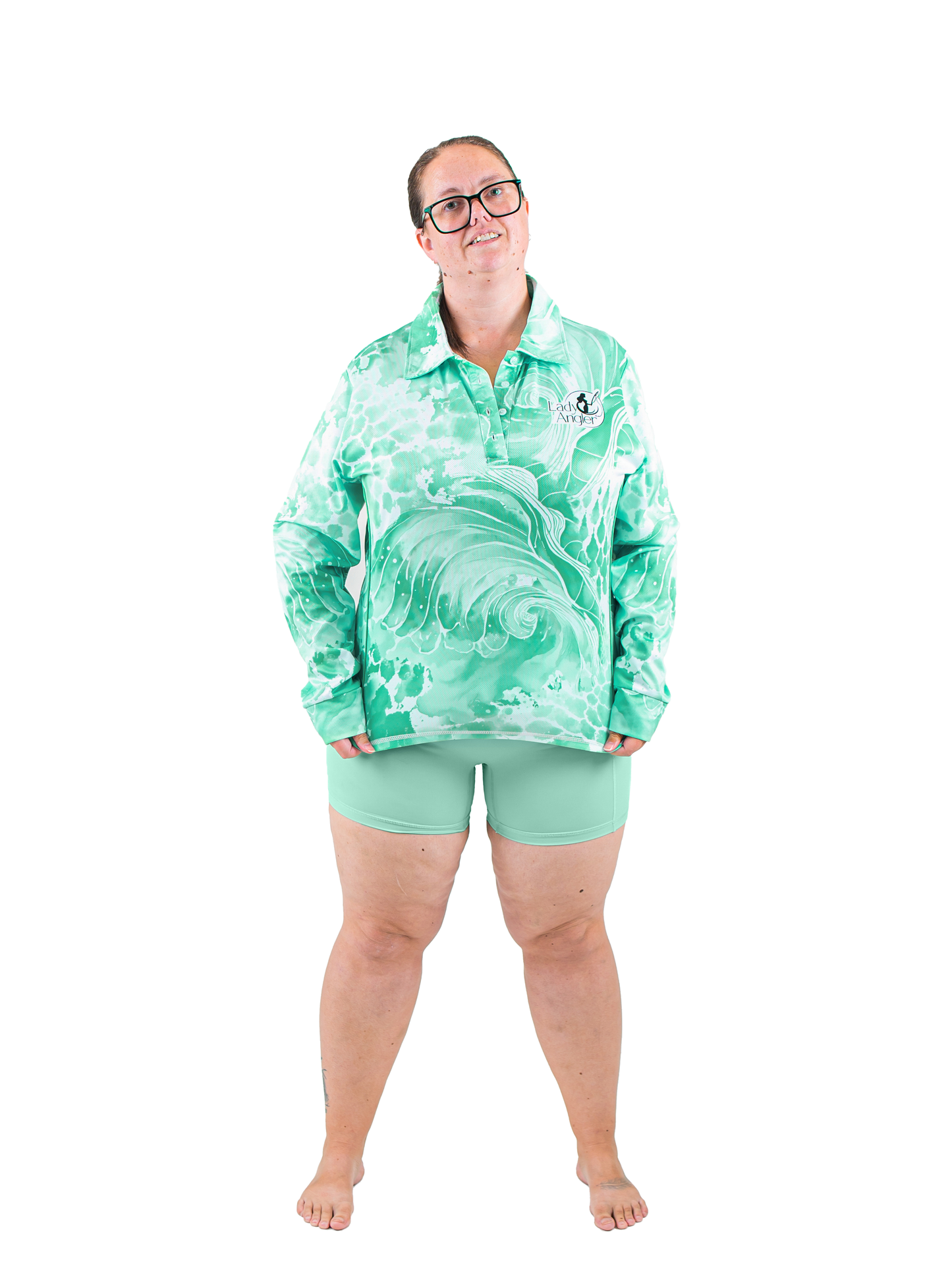 Long Sleeve Fishing Shirt - Ocean Mint Green