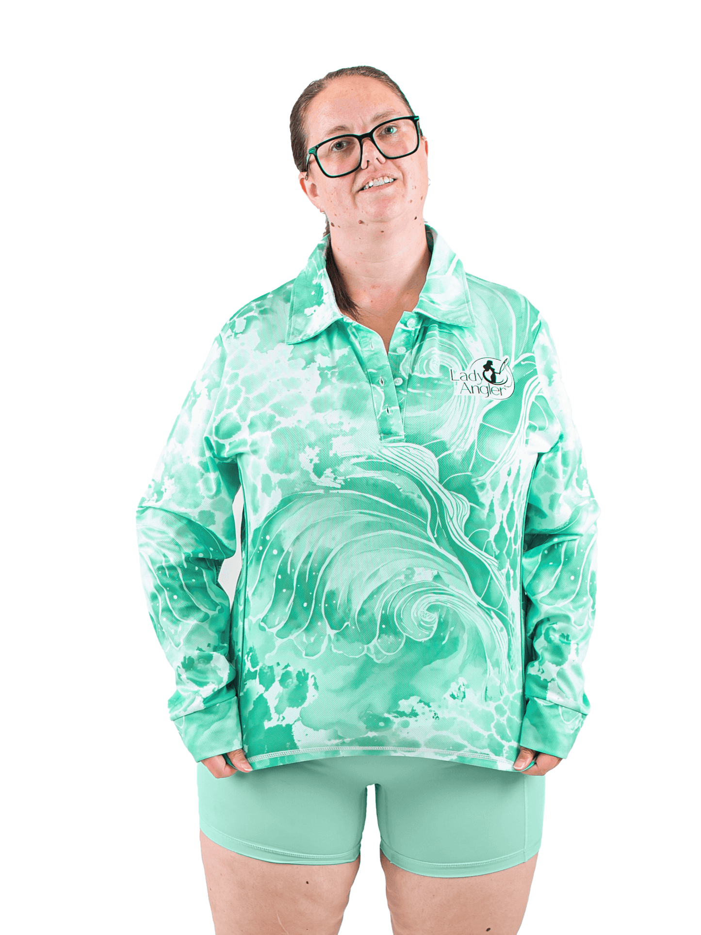 Women's Fishing Active Shorts - Ocean Mint Green