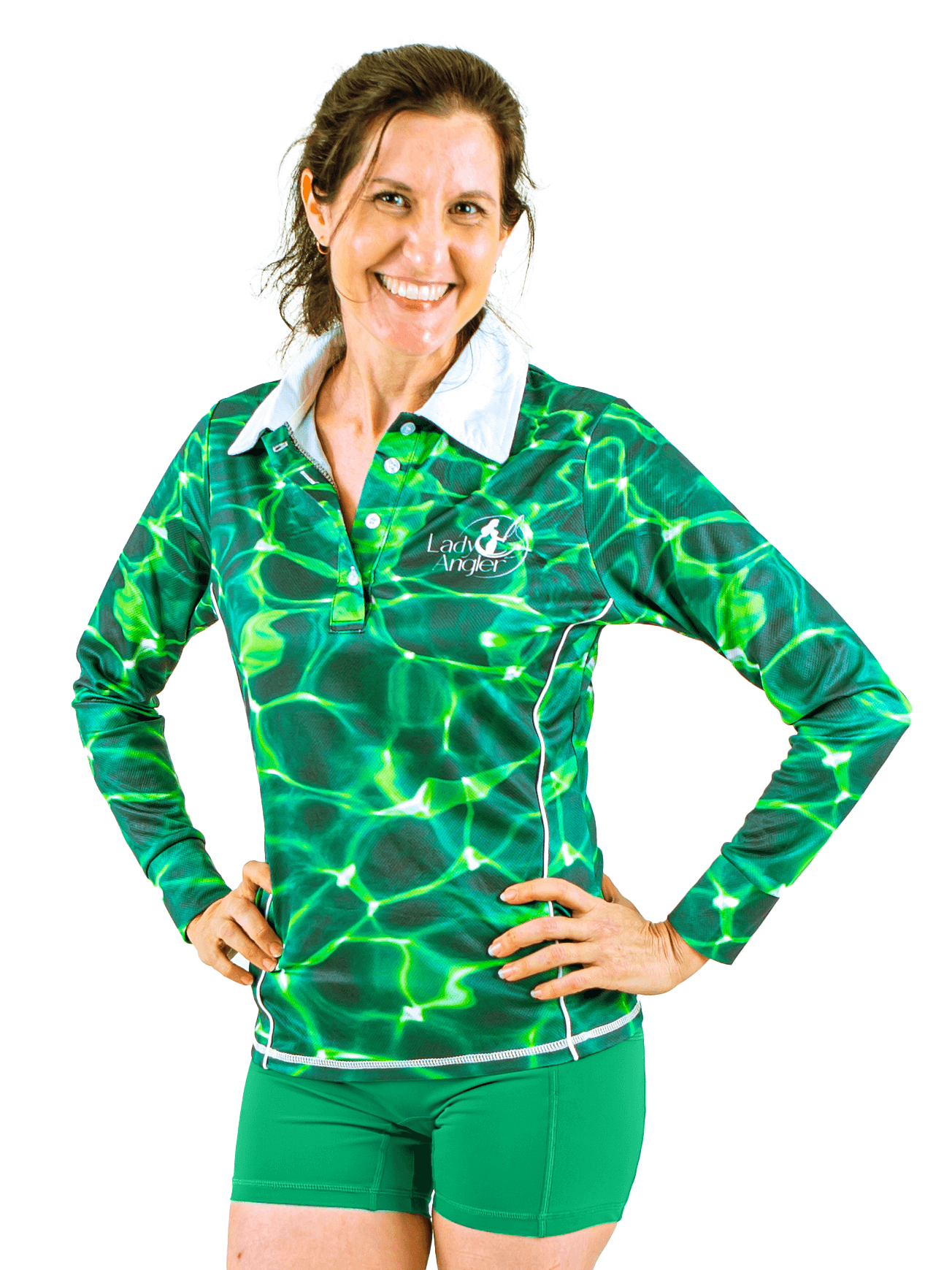 Women's Fishing Active Shorts - Reflection Green