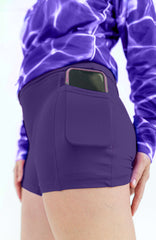 Women's Fishing Active Shorts - Reflection Purple